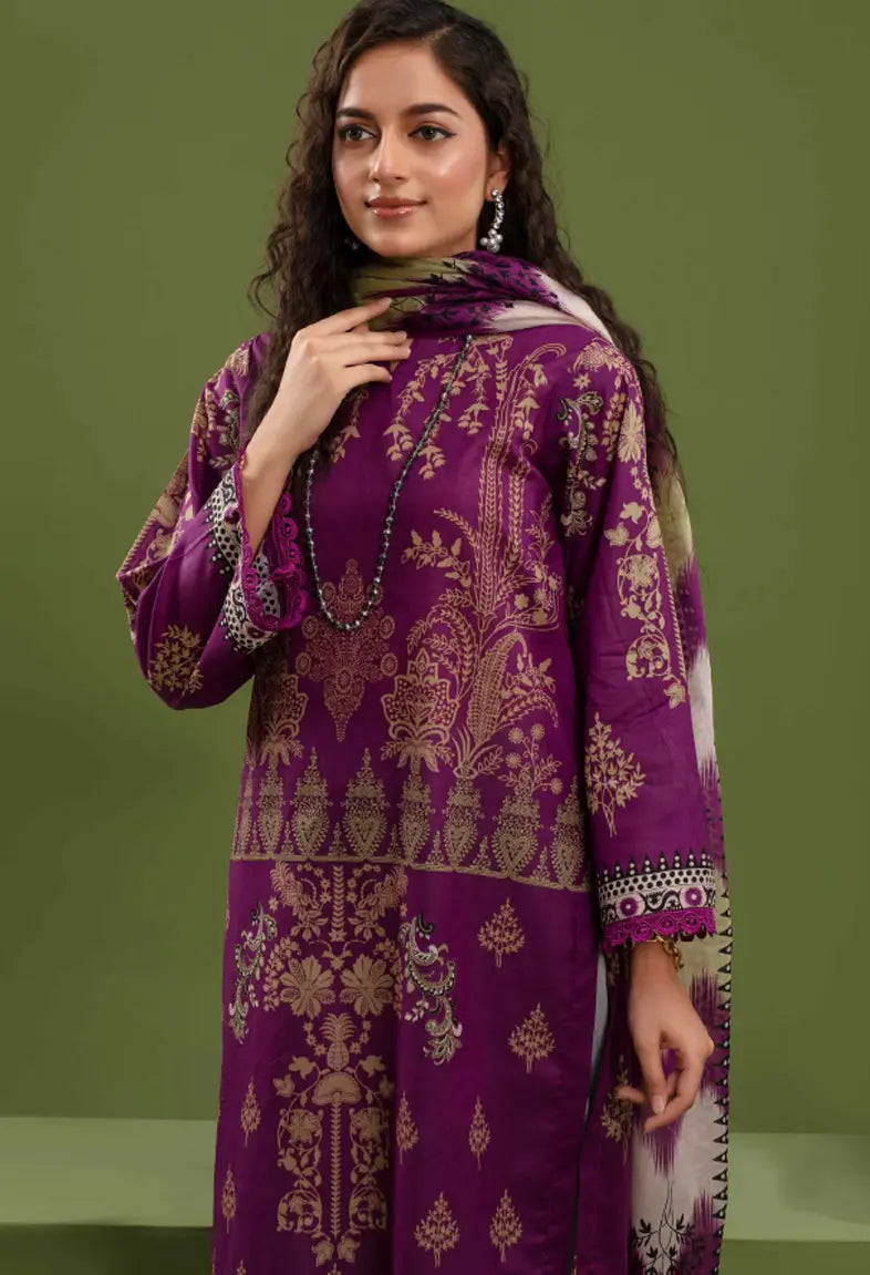 Unstiched Digital Printed Lawn 3pc Manar-A-07 (Fiza Noor Brand)