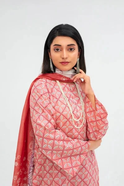Unstitched Lawn 3 Piece Suit – Elegant Printed Shirt, Trouser & Dupatta by Samifa. - Samifa.