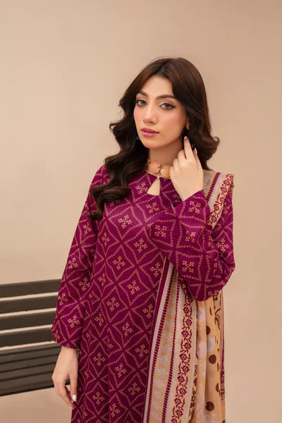 3-Piece Unstitched Lawn Suit – Printed Lawn Shirt, Printed Lawn Dupatta & Dyed Cambric Trouser (Fiza Noor Brand)