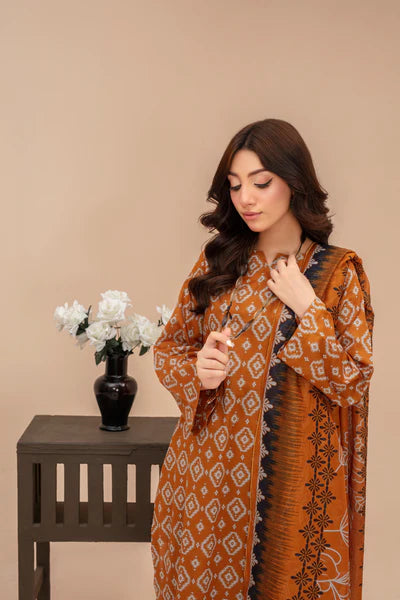 3-Piece Unstitched Lawn Suit – Printed Lawn Shirt, Printed Lawn Dupatta & Dyed Cambric Trouser (Fiza Noor Brand)