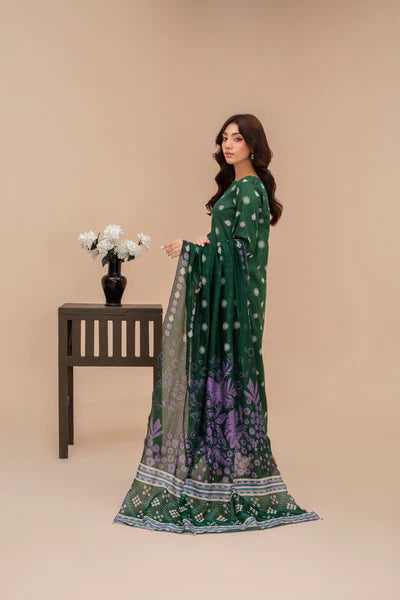 3-Piece Unstitched Lawn Suit – Printed Lawn Shirt, Printed Lawn Dupatta & Dyed Cambric Trouser (Fiza Noor Brand)