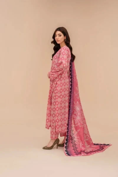 Unstitched Lawn 3 Piece Suit – Elegant Printed Shirt, Trouser & Dupatta by Samifa. - Samifa.