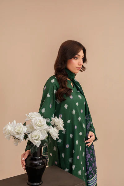 3-Piece Unstitched Lawn Suit – Printed Lawn Shirt, Printed Lawn Dupatta & Dyed Cambric Trouser (Fiza Noor Brand)