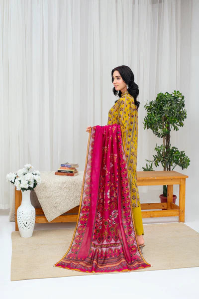 Unstiched Digital Printed Lawn 3pc Manar-FN-01 (Fiza Noor Brand)