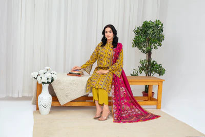 Unstiched Digital Printed Lawn 3pc Manar-FN-01 (Fiza Noor Brand)