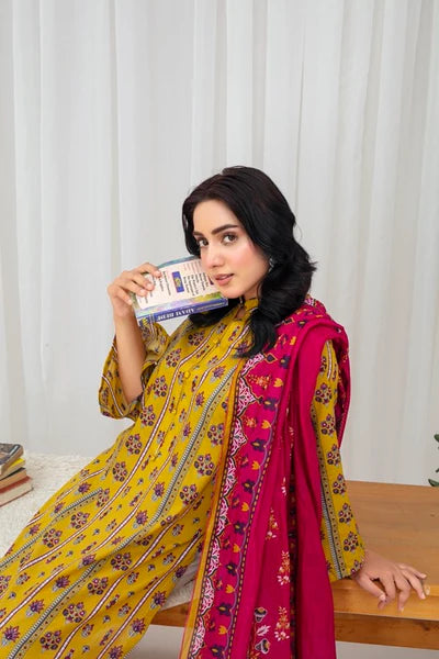 Unstiched Digital Printed Lawn 3pc Manar-FN-01 (Fiza Noor Brand)