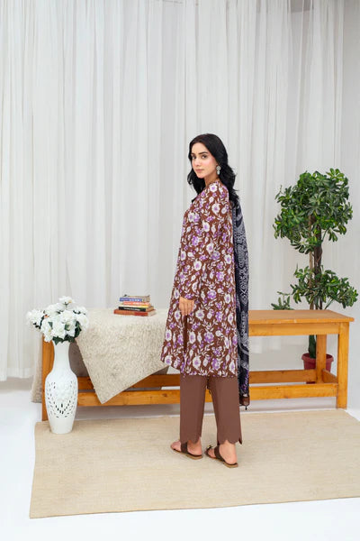 Unstiched Digital Printed Lawn 3pc Manar-FN-02 (Fiza Noor Brand)