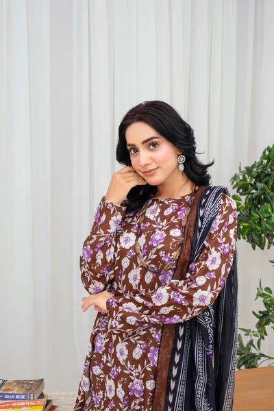 Unstiched Digital Printed Lawn 3pc Manar-FN-02 (Fiza Noor Brand)