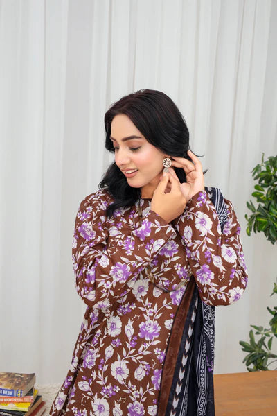 Unstiched Digital Printed Lawn 3pc Manar-FN-02 (Fiza Noor Brand)