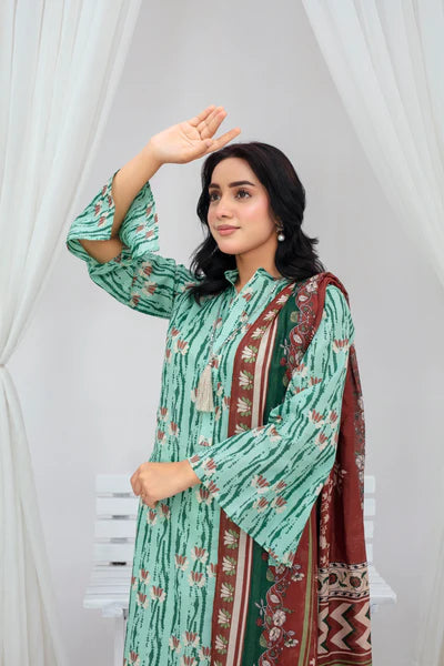 Unstiched Digital Printed Lawn 3pc Manar-FN-05 (Fiza Noor Brand)