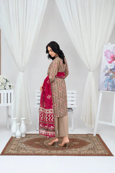 Unstiched Digital Printed Lawn 3pc Manar-FN-06 (Fiza Noor Brand)