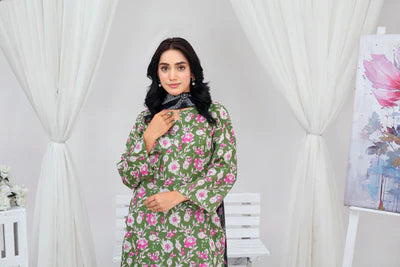 Unstiched Digital Printed Lawn 3pc Manar-FN-07 (Fiza Noor Brand)