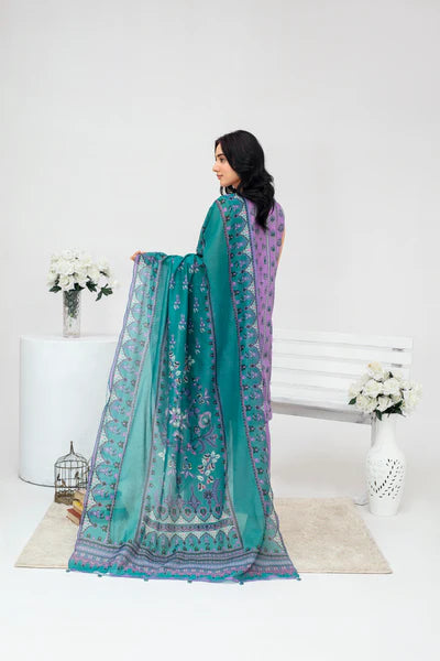 Unstiched Digital Printed Lawn 3pc Manar-FN-09 (Fiza Noor Brand)