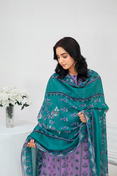 Unstiched Digital Printed Lawn 3pc Manar-FN-09 (Fiza Noor Brand)