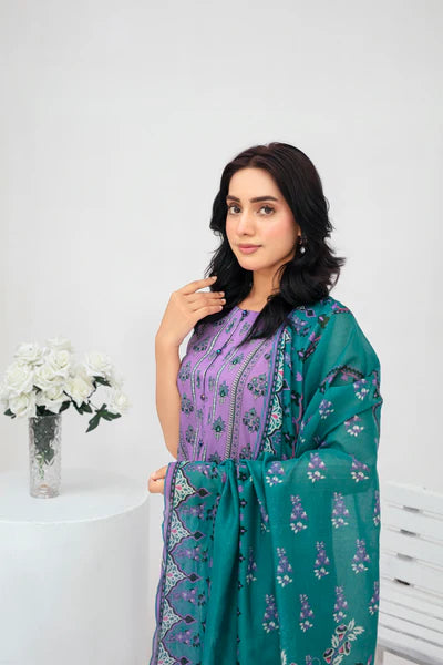 Unstiched Digital Printed Lawn 3pc Manar-FN-09 (Fiza Noor Brand)