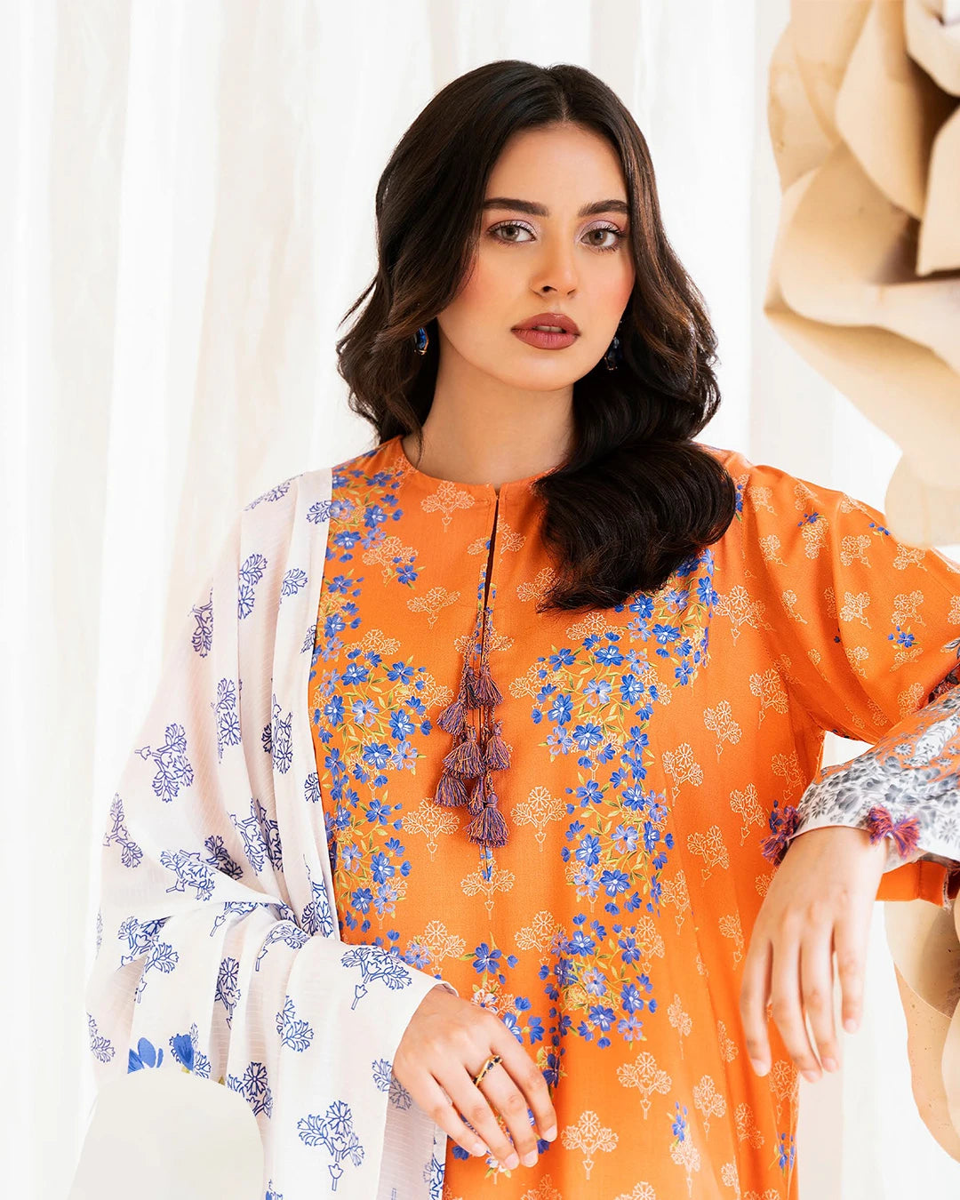 Reeba by Gull Jee Original – Samifa Winter Collection 2025 Warm Amber Luxurious Linen