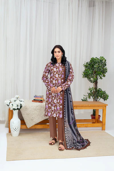 Unstiched Digital Printed Lawn 3pc Manar-FN-02 (Fiza Noor Brand)