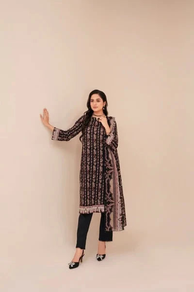 Summer Lawn 3PC – Printed Shirt & Dupatta with Cambric Trouser - Samifa.
