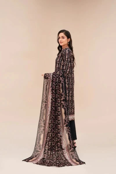 Summer Lawn 3PC – Printed Shirt & Dupatta with Cambric Trouser - Samifa.