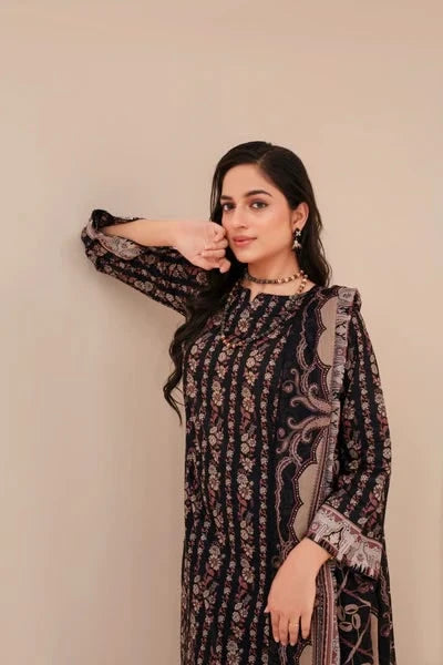 Summer Lawn 3PC – Printed Shirt & Dupatta with Cambric Trouser - Samifa.