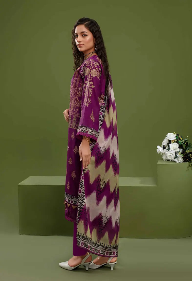 Unstiched Digital Printed Lawn 3pc Manar-A-07 (Fiza Noor Brand)