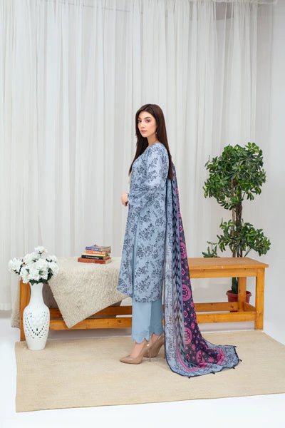 Unstiched Digital Printed Lawn 3pc Manar-FN-04 (Fiza Noor Brand)