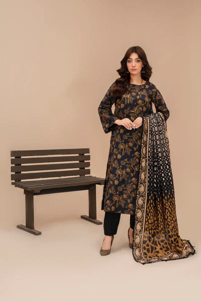3-Piece Unstitched Lawn Suit – Printed Lawn Shirt, Printed Lawn Dupatta & Dyed Cambric Trouser (Fiza Noor Brand)