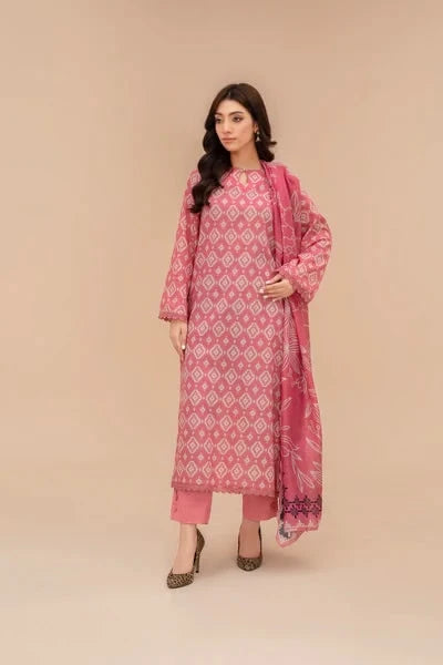 Unstitched Lawn 3 Piece Suit – Elegant Printed Shirt, Trouser & Dupatta by Samifa. - Samifa.