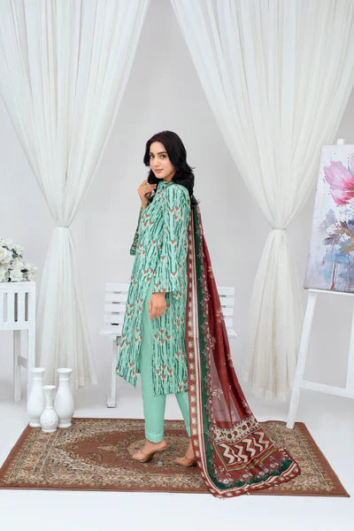 Unstiched Digital Printed Lawn 3pc Manar-FN-05 (Fiza Noor Brand)