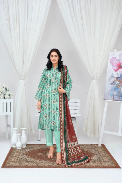 Unstiched Digital Printed Lawn 3pc Manar-FN-05 (Fiza Noor Brand)