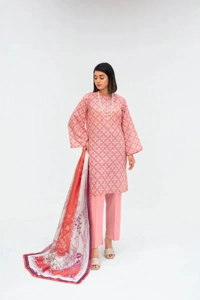 Unstitched Lawn 3 Piece Suit – Elegant Printed Shirt, Trouser & Dupatta by Samifa. - Samifa.