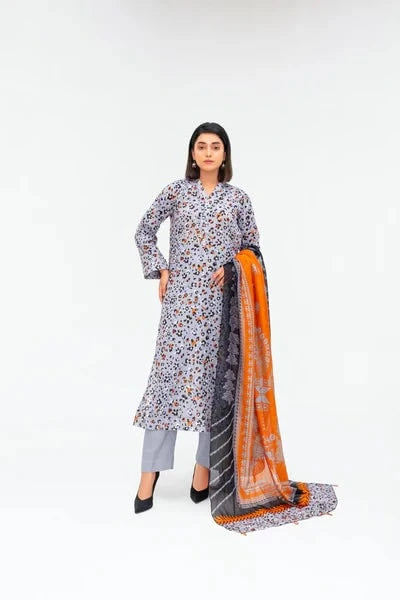 Unstitched Lawn 3 Piece Suit – Elegant Printed Shirt, Trouser & Dupatta by Samifa. - Samifa.