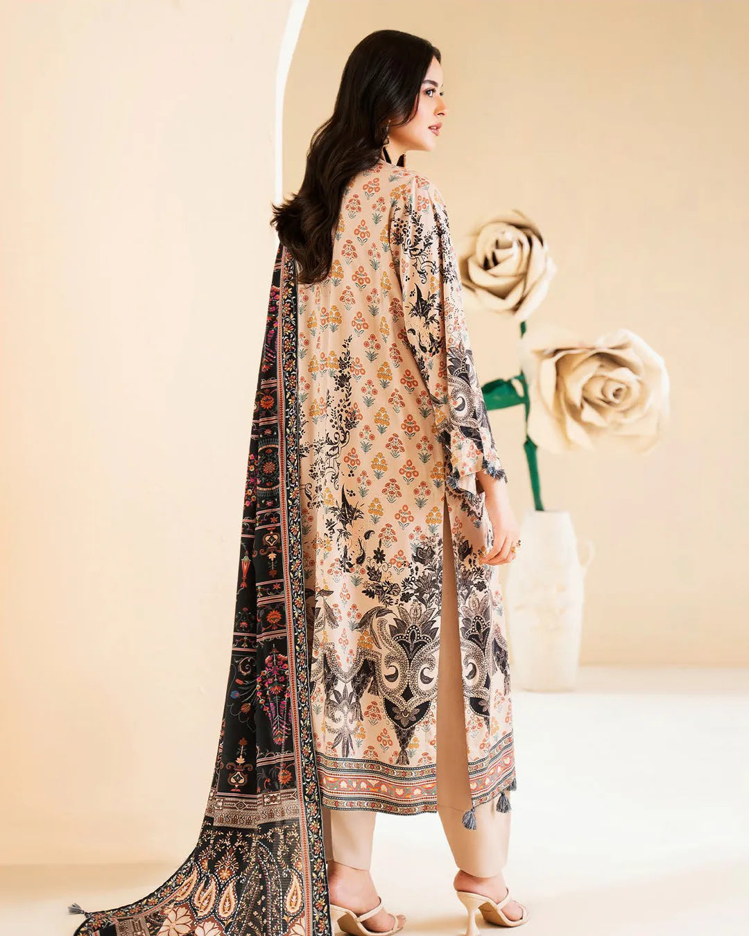 Reeba by Gull Jee Original – Samifa Winter Collection 2025 Soft Beige Luxurious Linen