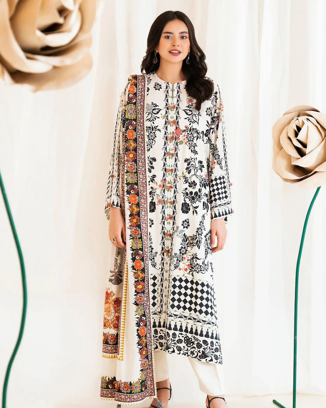 Reeba by Gull Jee Original – Samifa Winter Collection 2025 Soft Cream Luxurious Linen