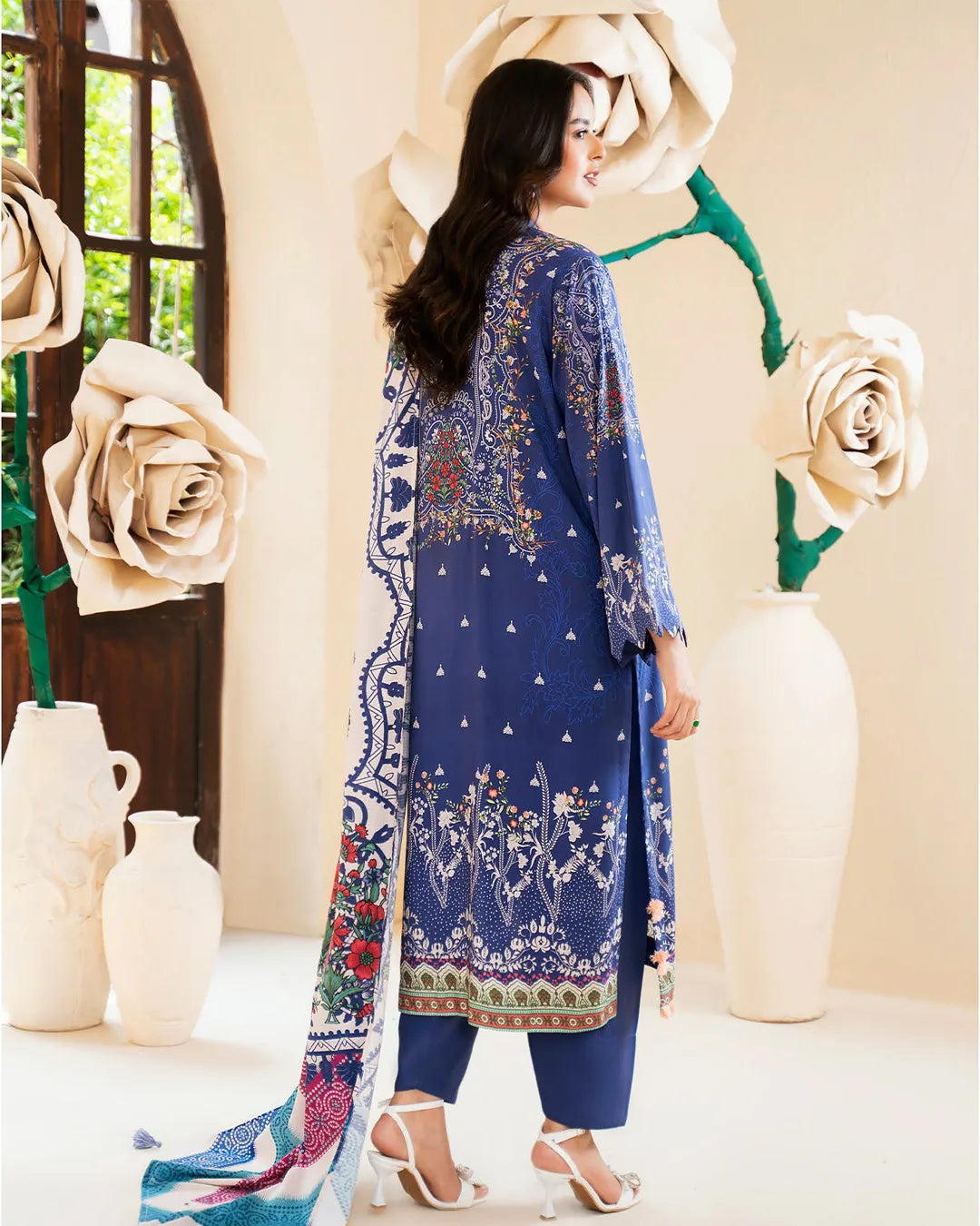 Reeba by Gull Jee Original – Samifa Winter Collection 2025 Royal Blue Luxurious Linen
