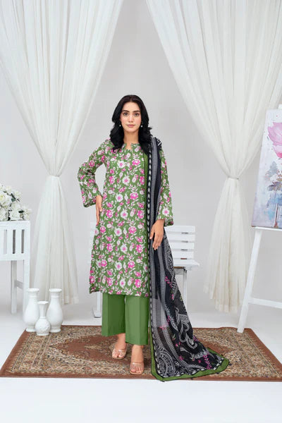 Unstiched Digital Printed Lawn 3pc Manar-FN-07 (Fiza Noor Brand)