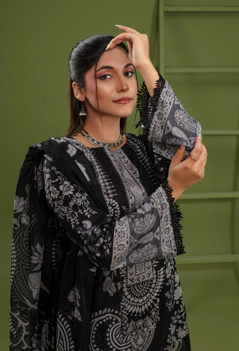 Unstiched Digital Printed Lawn 3pc Manar-A-10  (Fiza Noor Brand)