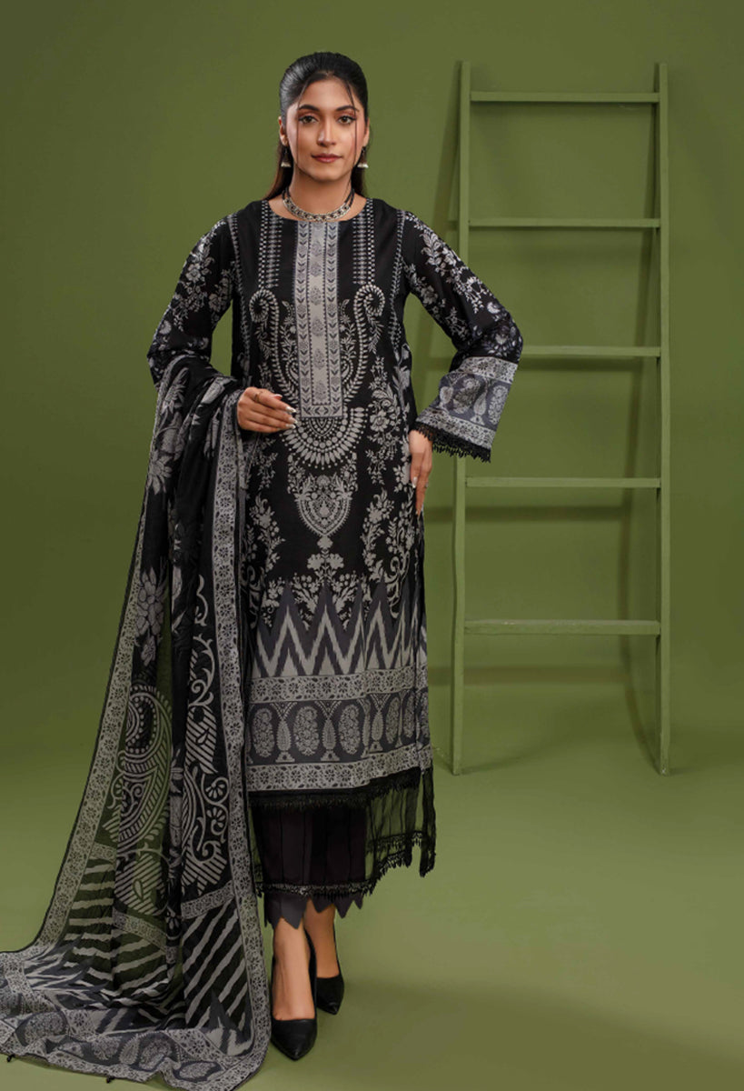 Unstiched Digital Printed Lawn 3pc Manar-A-10  (Fiza Noor Brand)